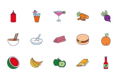 Yiyecek ve içecek ikonları