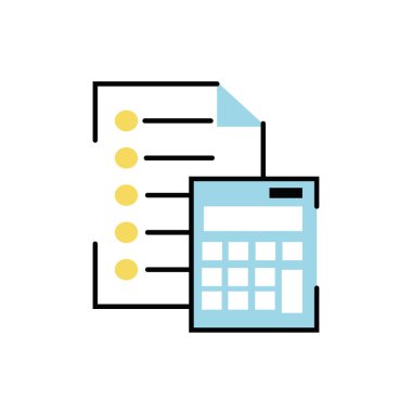 kağıt belge ile hesap makinesi matematiği