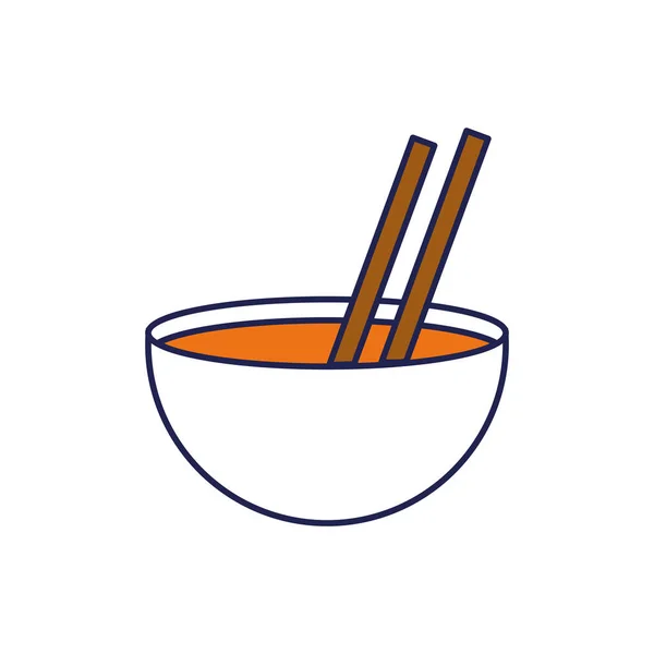 Смачний рисовий китайський значок здорової їжі — стоковий вектор