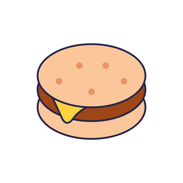 Läckra burger snabbmat ikonen — Stock vektor