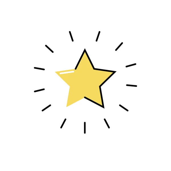 Αστέρι σύμβολο ποιότητας απομονωμένο εικονίδιο — Διανυσματικό Αρχείο