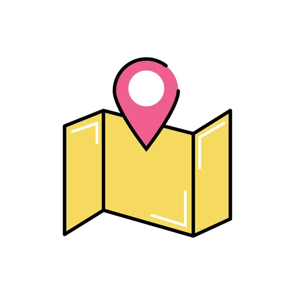 Marca de localização do pino no mapa de papel —  Vetores de Stock