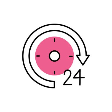 izole edilmiş simgenin etrafında ok olan saat