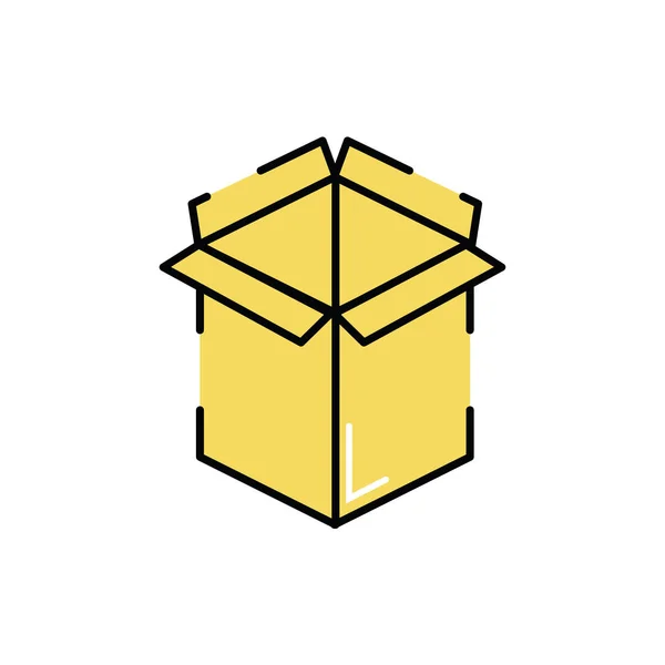Box carton delivery isolated icon — Stock Vector