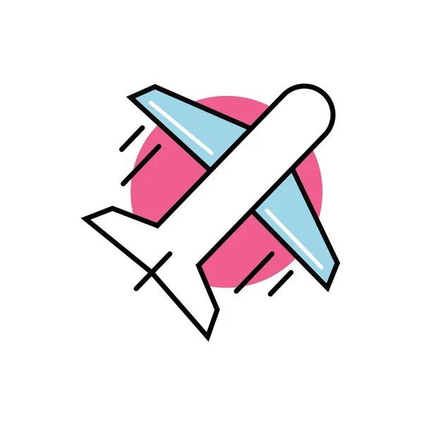 Letadlo létání cestování izolované ikony — Stockový vektor
