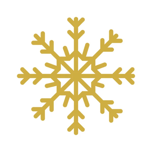 Flocon de neige décoration de Noël icône isolée — Image vectorielle