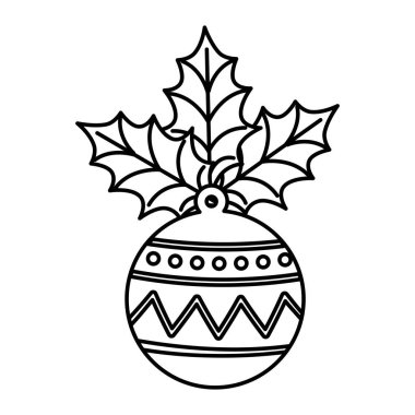 Yaprak çizgisi simgesi olan top noeli