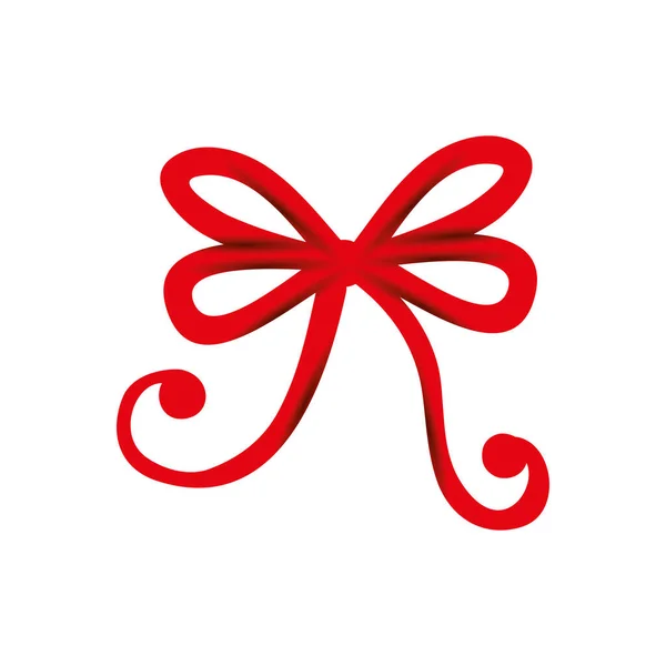 Fita de arco Natal ícone isolado decorativo —  Vetores de Stock