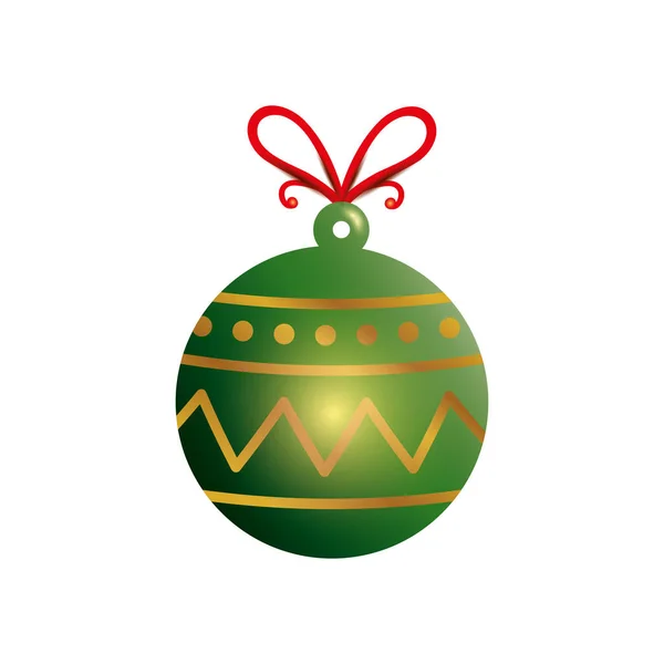Boule décoration de Noël icône isolée — Image vectorielle