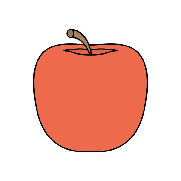 Elma taze meyve izole simgesi — Stok Vektör