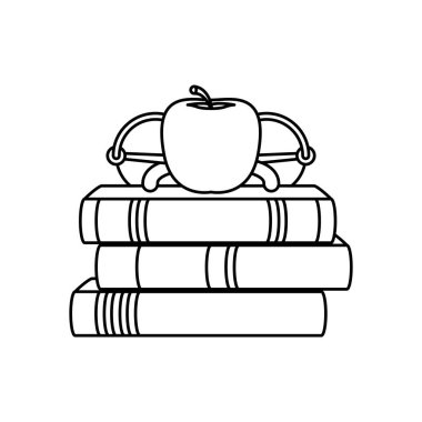 Ders kitaplarını elma ve gözlüklerle doldur