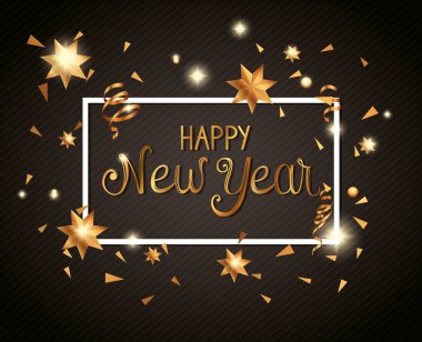 çerçevedeki mutlu yeni yıl posteri