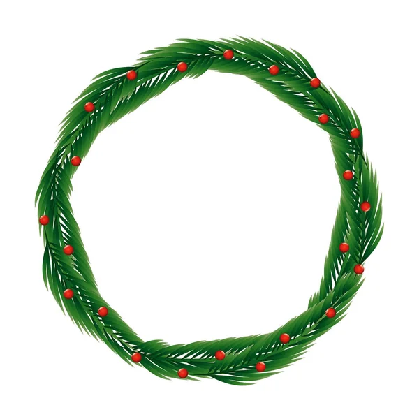 Couronne de feuilles tropicales pour la décoration de Noël — Image vectorielle