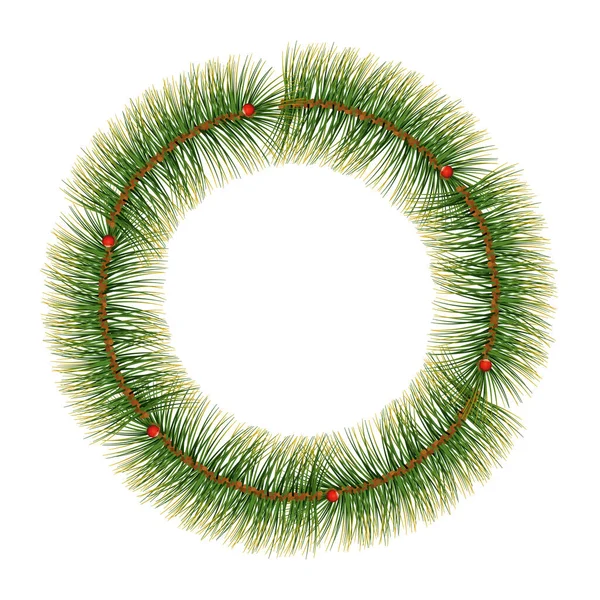 Corona de hojas tropicales para la decoración de Navidad — Archivo Imágenes Vectoriales