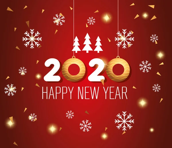 Plakát boldog új évet 2020 díszítéssel Vektor Grafikák