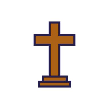 Ahşap haç dini izole simge