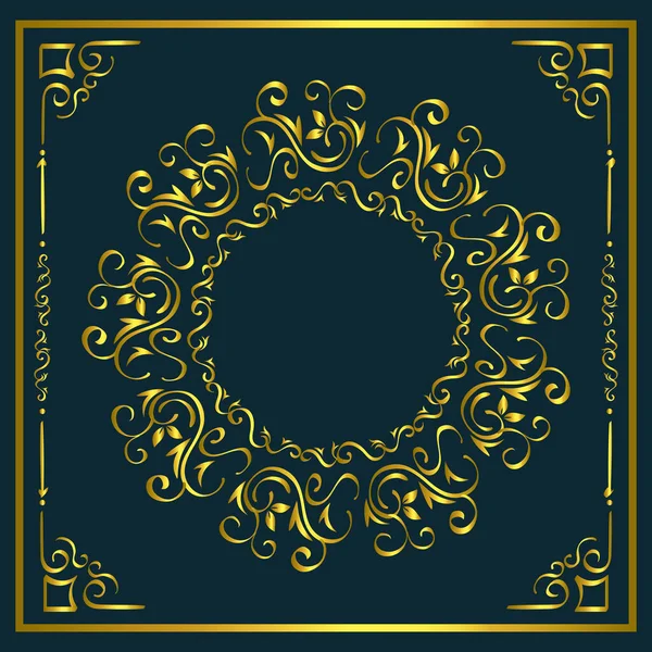 Elegant golden ornamental frame icons — Stock Vector