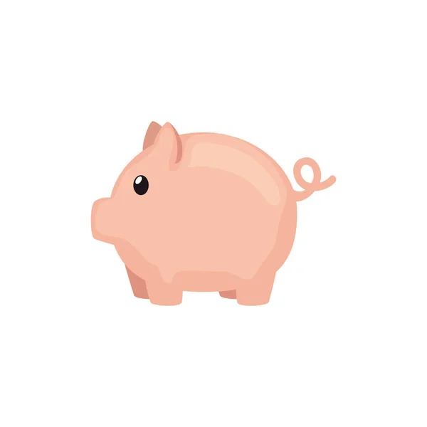 Piggy bank saving isolated icon — Stock Vector