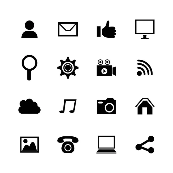 Bundle social media set icons — Stock Vector