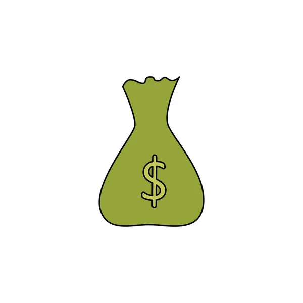 Dinero bolsa dinero aislado icono — Vector de stock