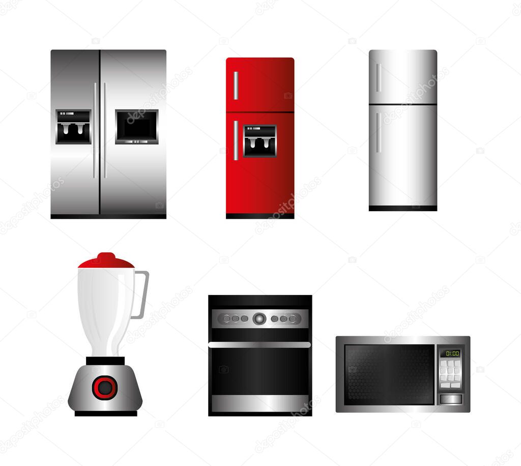 bundle home appliances kitchen set icons
