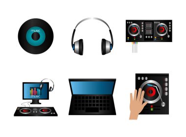 paket dj müzik seti simgeleri