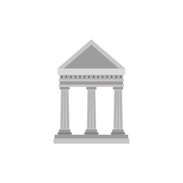 Struktur bank fasad ikon terisolasi - Stok Vektor