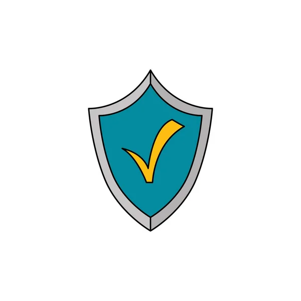 Escudo con símbolo de verificación icono aislado — Vector de stock