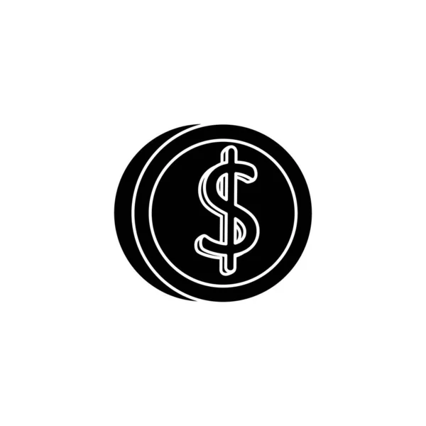 Bozuk paranın silueti izole edilmiş simge — Stok Vektör