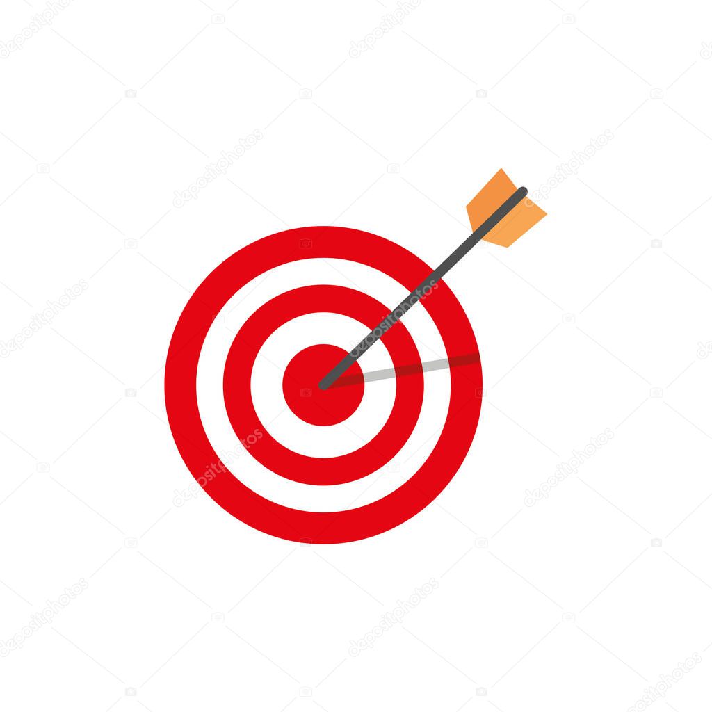 target with arrow isolated icon