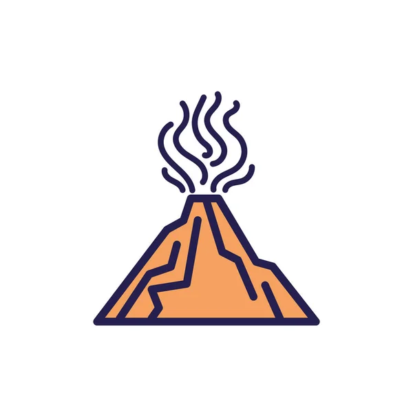 Vulcano mexicain Popocatepetl icône de style de remplissage — Image vectorielle