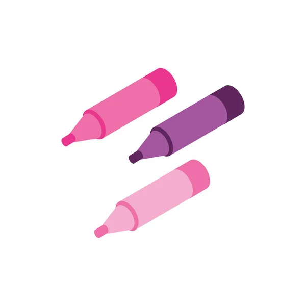 Markers makeup product isolated icon — Stock Vector