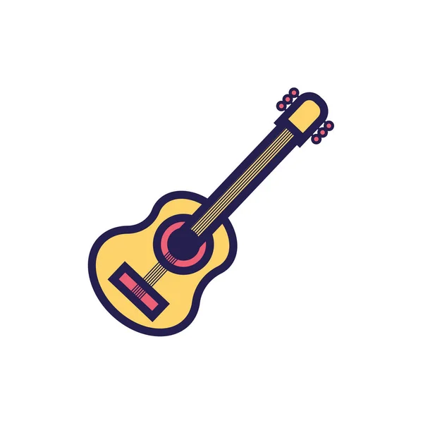 Guitar musical instrument fill style icon — Stock Vector