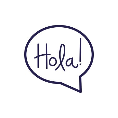 Hola kelimeli konuşma balonu iletisi