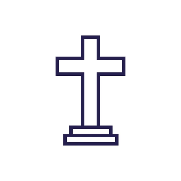 Croix en bois religieux icône isolée — Image vectorielle