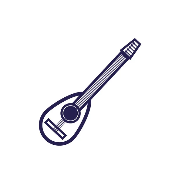 Guitarra instrumento musical relleno estilo icono — Vector de stock