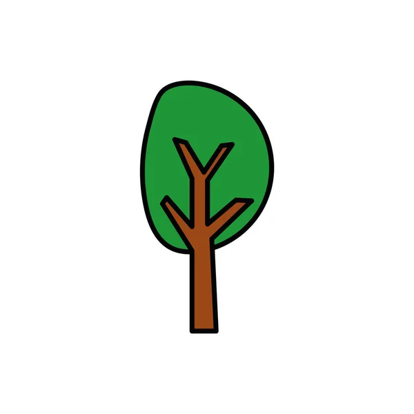 Árbol planta naturaleza aislado icono — Vector de stock