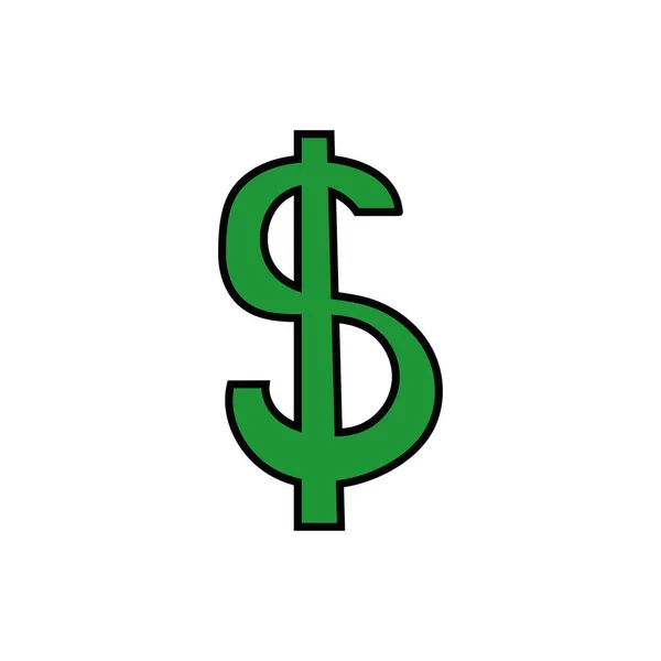Dólar símbolo de dinheiro ícone isolado — Vetor de Stock