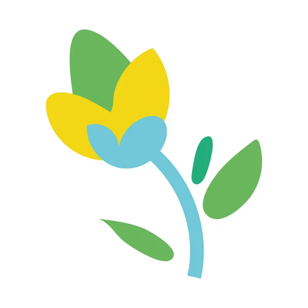 Vackra blommor och blad trädgård dekorativ ikon — Stock vektor