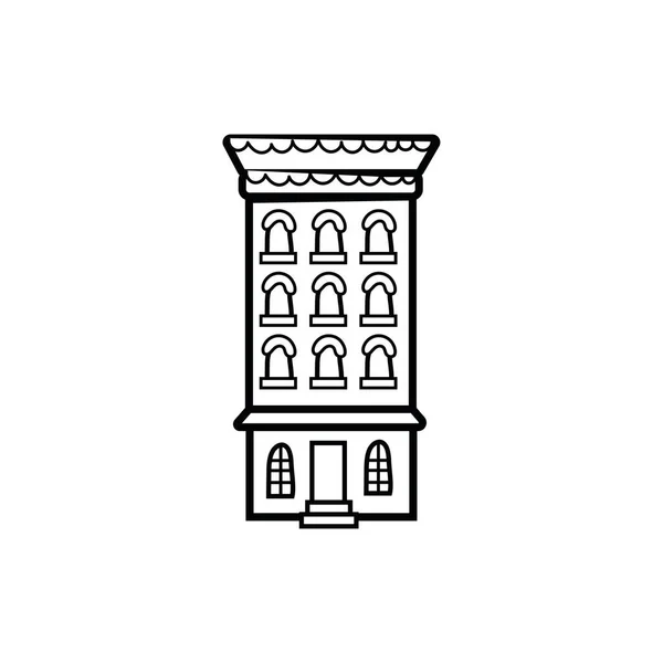 Изолированная икона фасада здания — стоковый вектор