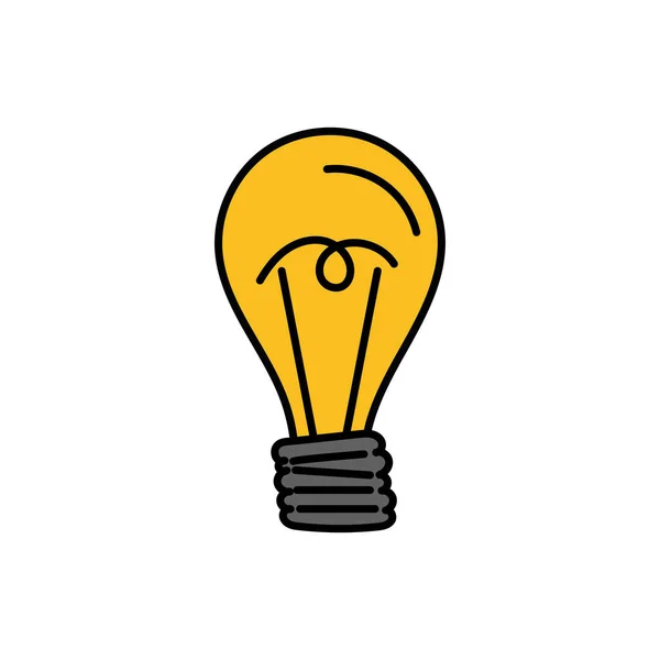 Lâmpada ideia de luz ícone isolado — Vetor de Stock