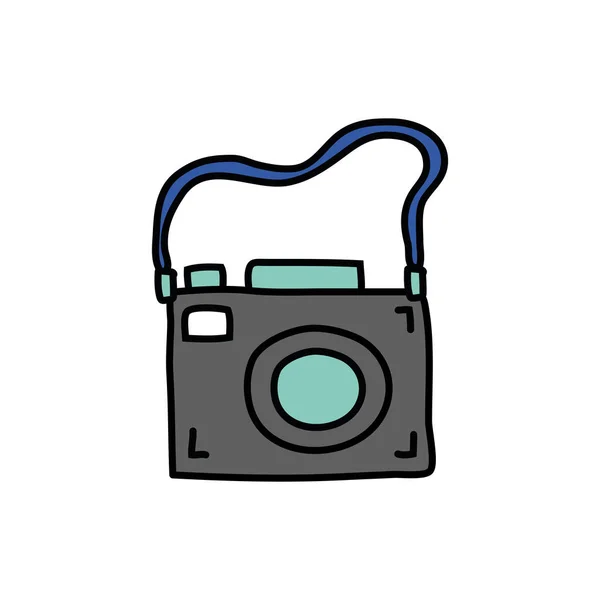 Photographic camera device isolated icon — Stock Vector