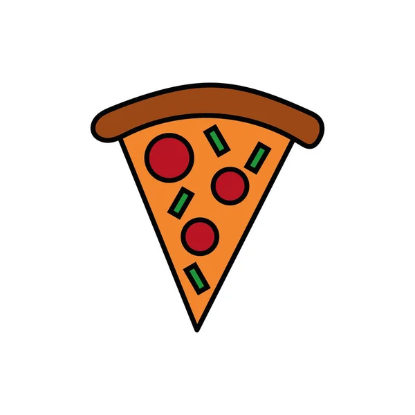 Deliciosa pizza italiana icono de comida rápida — Vector de stock