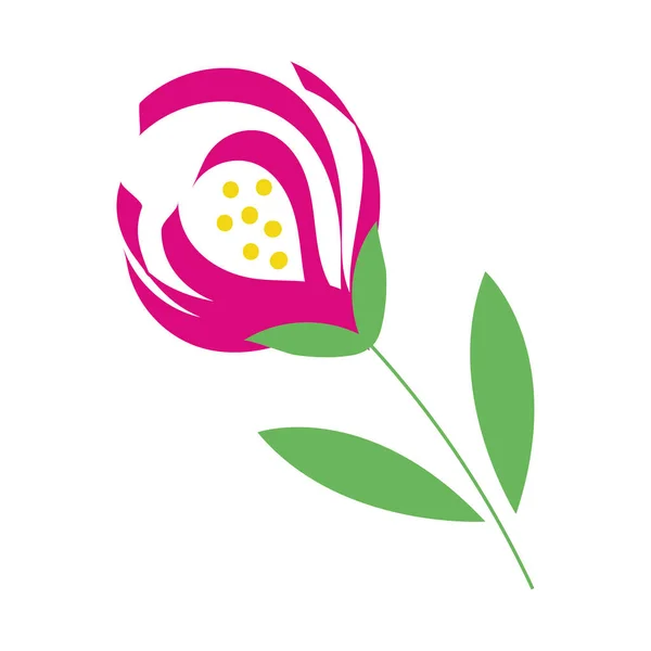 Vackra blommor och blad trädgård dekorativ ikon — Stock vektor