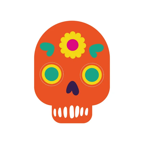 Cráneo cabeza máscara pintado icono — Vector de stock