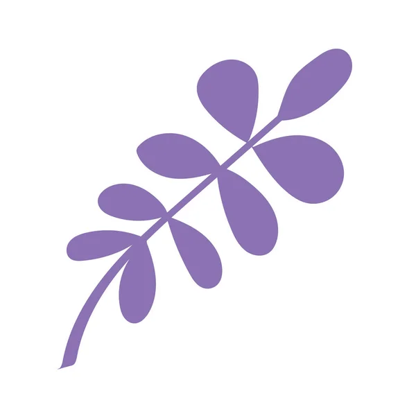 Branche avec icône de plante de feuilles — Image vectorielle