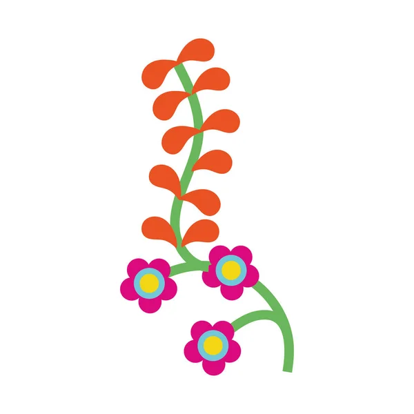 Belas flores jardim ícones decorativos — Vetor de Stock