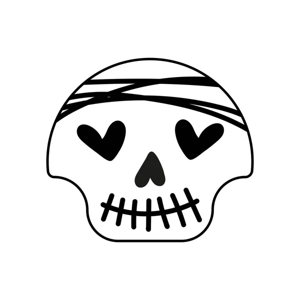 Crânio cabeça máscara pintado ícone —  Vetores de Stock