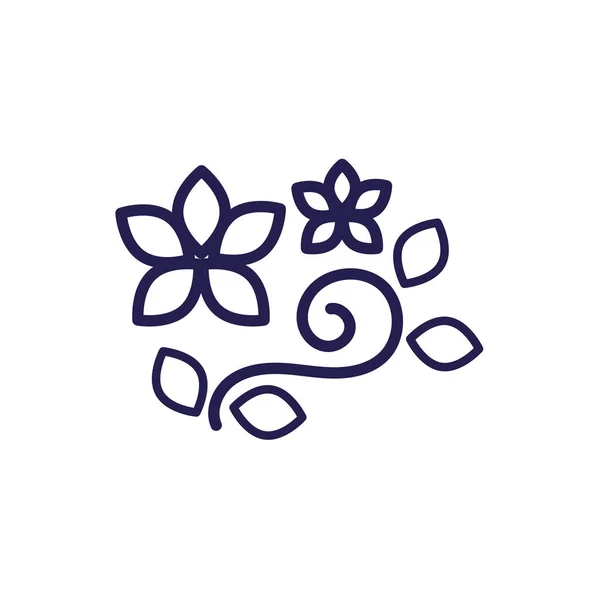 Fleurs et feuilles icône de jardin — Image vectorielle