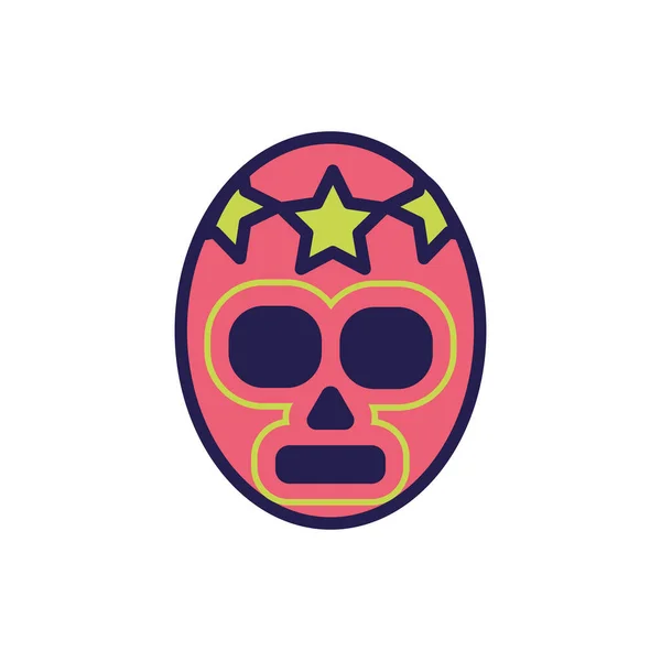 Máscara mexicana del icono de estilo de relleno de luchador — Vector de stock